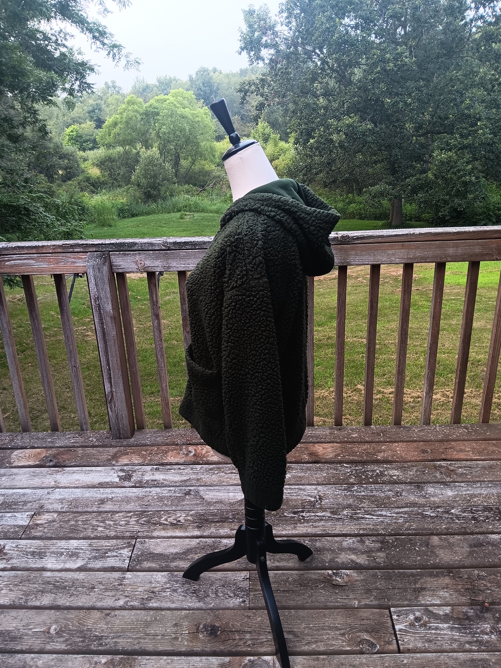 Splendid Forest Green Teddy Sherpa Full Zip Hoodie Jacket Small Fall Winter Cozy - Picture 5 of 9